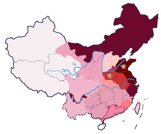 浙江省人口分布_中国人口密度图